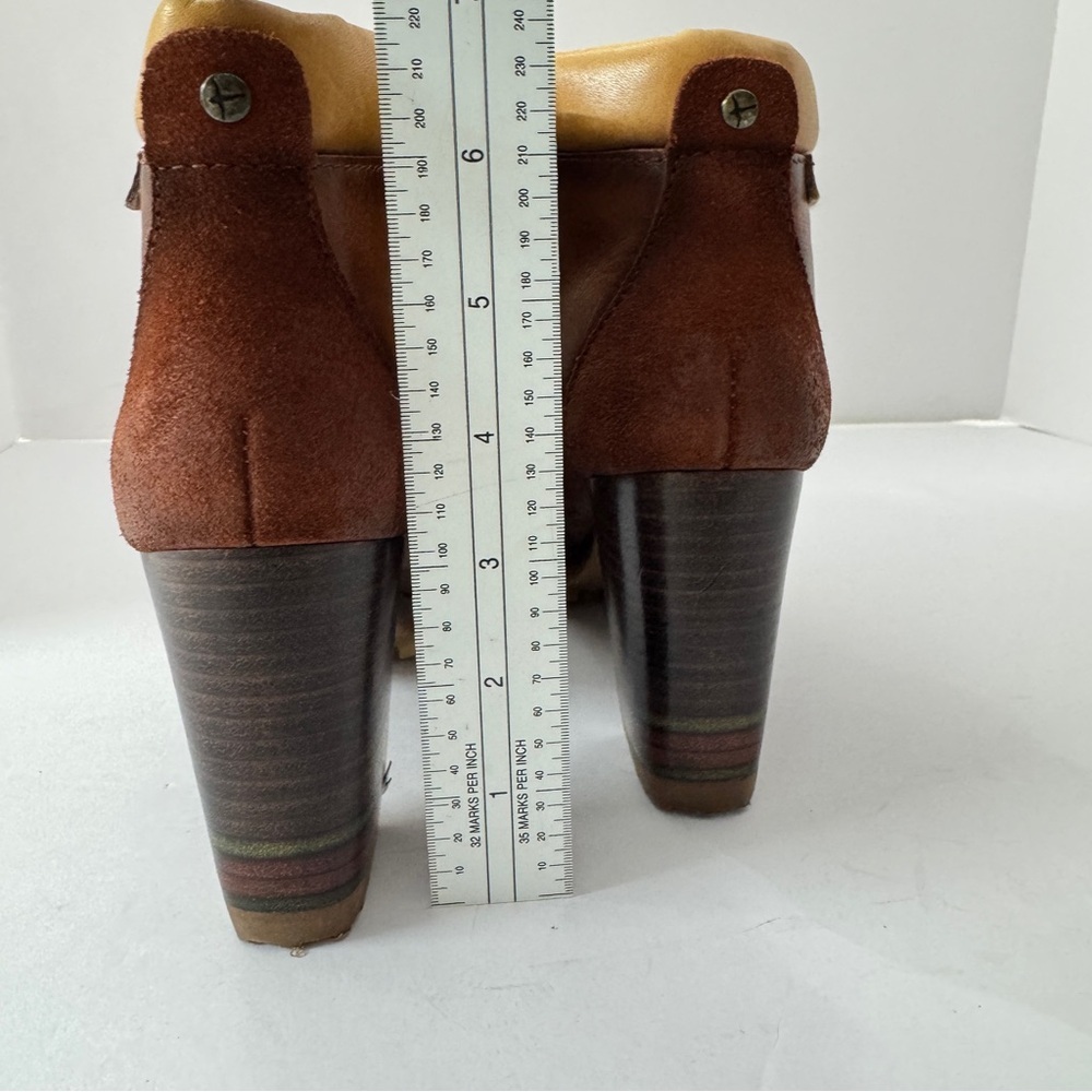 Pikolinos Womens leather lace-up ankle boots heels faux fur brown sz 38 - Picture 10 of 13